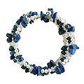 'Blue Solstice' Freshwater Pearl Lapis Bracelet (4 mm) (Thailand)