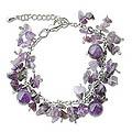 Stainless Steel 'Violet Swing' Amethyst Bracelet (Thailand)