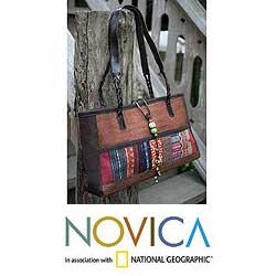 Cotton 'Chocolate Brown' Medium Shoulder Bag (Thailand)