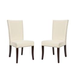 Metro Leather Cream Side Chairs (Set of 2)