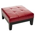 Supreme Square Red Leather Ottoman