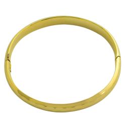 14k Yellow Gold 8-inch Diamond-cut Bangle Bracelet (8.3 mm)