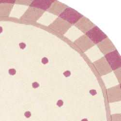 Handmade Novelty Pink Wool Rug (3' Round)