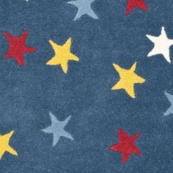 Handmade Novelty Stars Blue Wool Rug (2'6 x 4')