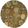 Handmade Soho Gardens Brown/ Multi N. Z. Wool Rug (6' Round)