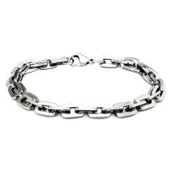 Men's Titanium Classic Rectangular Double Link Bracelet (7 mm)