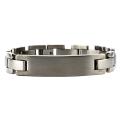 Titanium Satin and High Polish ID Link Bracelet