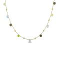 14k Yellow Gold Multi-gemstone Briolette Necklace