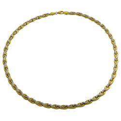 10k Two-tone Gold Stampato Wave Necklace