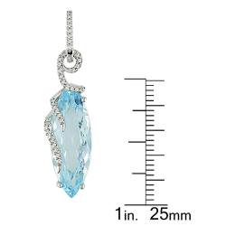 14k White Gold Blue Topaz 1/3ct TDW Diamond Earrings (G-H, SI1-SI2)