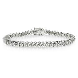 Sterling Silver 1 7/8ct TDW Diamond Tennis Bracelet (G-H, SI1-SI2)