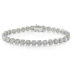 18k White Gold 13 7/8ct TDW Diamond Tennis Bracelet (G-H, I1-I2)