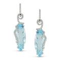 14k White Gold Blue Topaz 1/3ct TDW Diamond Earrings (G-H, SI1-SI2)