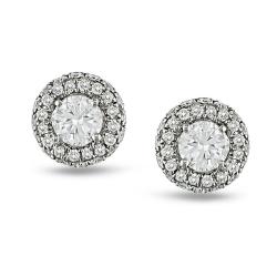 18k White Gold 1/3ct TDW Diamond Cluster Earrings (G-H, I1-I2)