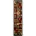 Indoor Brown Geometric Rug (1'10 x 7'6)