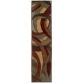 Indoor Beige Abstract Wave Rug (1'10 x 7'6)