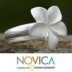 Sterling Silver 'Frangipani' Ring (Indonesia)