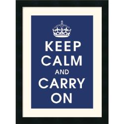 Vintage Repro 'Keep Calm (navy)' Framed Art Print