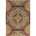 Hand-tufted Dharima Brown/ Orange New Zealand Wool Rug (7'9 x 10'6)