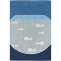 Hand-tufted Kinders Blue New Zealand Wool Rug (5' x 7'6)
