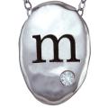 Sterling Silver Created Cubic Zircona April Birthstone Initial Necklace