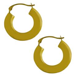 10k Yellow Gold Polished Flat 18-mm Hoop Earrings