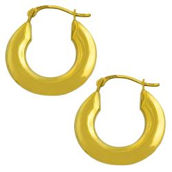 10k Yellow Gold Polished Puffed Hoop Earrings