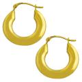 10k Yellow Gold Polished Puffed Hoop Earrings