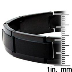 Men's Tungsten Carbide Black-plated Link Bracelet (10 mm)