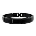 Men's Tungsten Carbide Black-plated Link Bracelet (10 mm)