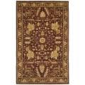 Pakistani Hand-knotted Peshawar Maroon Wool Rug (6' x 9')