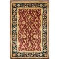 Pakistani Hand-knotted Peshawar Red/ Blue Wool Rug (6' x 9')