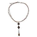 Cotton 'Floral Elegance' Tiger's Eye Necklace (Thailand)