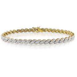 Yellow Sterling Silver 1/3ct TDW Diamond Bracelet (H-I, I2-I3)