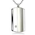 Free supportive guideline for Ball Claw desk Stainless Steel Diamond Accent Half-dome Dog Tag Necklace
