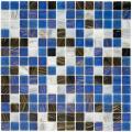SomerTile 12x12-in Cuivre 1-in Marina Translucent Glass Mosaic Tile (Case of 13)