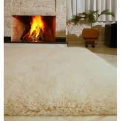 Handmade Alexa Standard Natural Flokati New Zealand Wool Shag Rug (4' x 6')