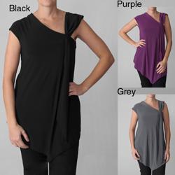 S Max by Adi Designs Women's Asymmetrical Neckline Tunic Dress