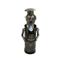 Art Deco Pastry Chef Metal Wine Bottle Holder