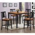 Black/ Natural 5-piece Wood Pub Table Set