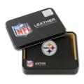 Pittsburgh Steelers Men's Black Leather Tri-fold Wallet