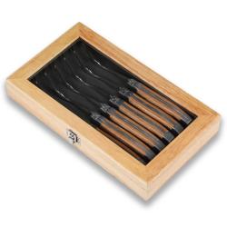 Laguiole Select Natural Pakka Wood 6-piece Steak Fork Set