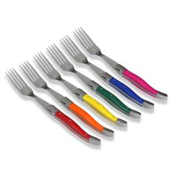 Laguiole Select Multicolor 6-piece Steak Fork Set
