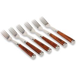 Laguiole Select Polished Hardwood 6-piece Steak Fork Set