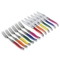 Laguiole Select Multicolor 12-piece Steak Knife/ Fork Set