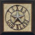 Accommodating guideline on iron Texas Antonio 'Iron God Bless Texas' Framed Metal Wall Art