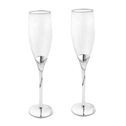 Champagne Stone Design Toasting Flutes (Set of 2)