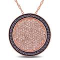 14k Pink Gold 1ct TDW Brown and Black Diamond Necklace
