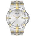 Bulova Men's Two Tone Stainless Steel 8 Diamond Dial Watch