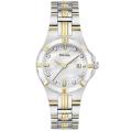 Bulova Women's Two Tone Stainless Steel 8 Diamond Dial Watch